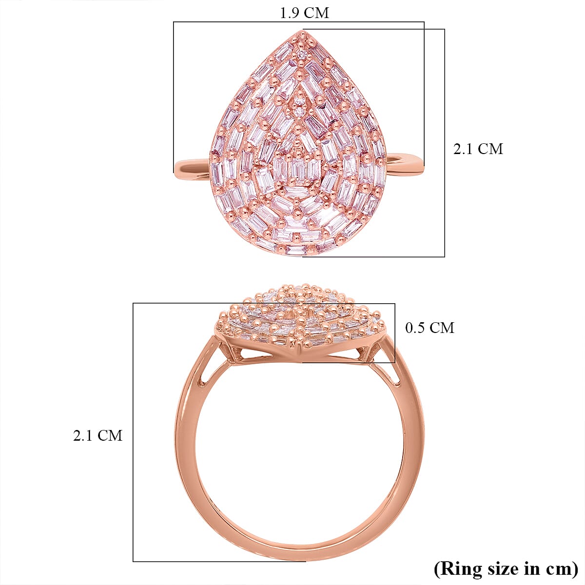 9K Rose Gold Natural Pink Diamond Ring 0.50 Ct. 8946228 6