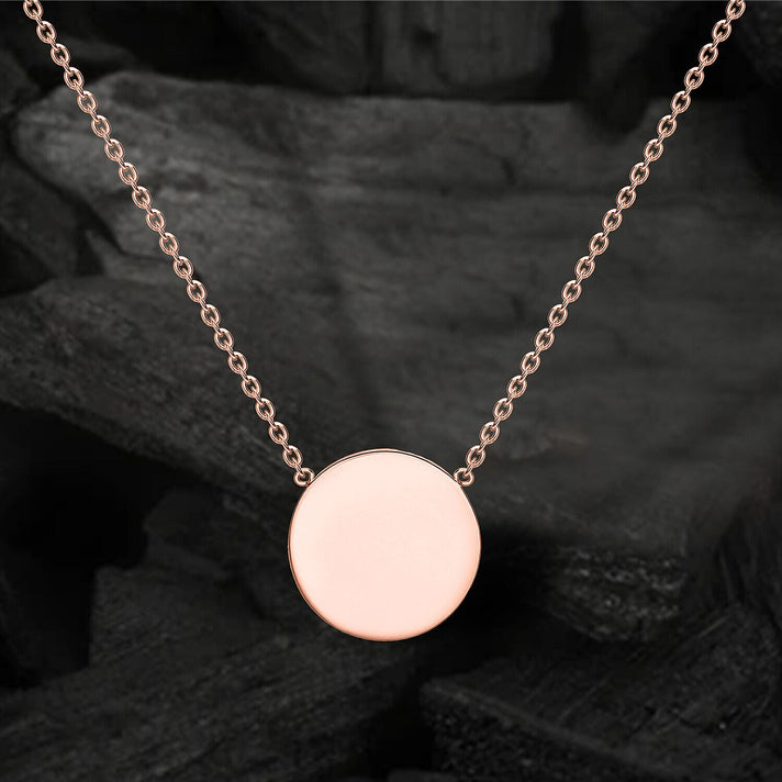 9K Rose Gold 10mm Disc Adjustable Necklace 16 Inch to 17 Inch 7445545 2