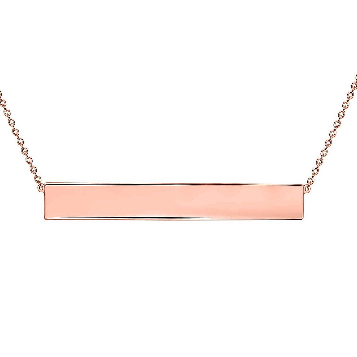 9K Rose Gold 35mm x 5mm Horizontal Bar Adjustable Necklace 16 Inch to 17 Inch 7456783 0
