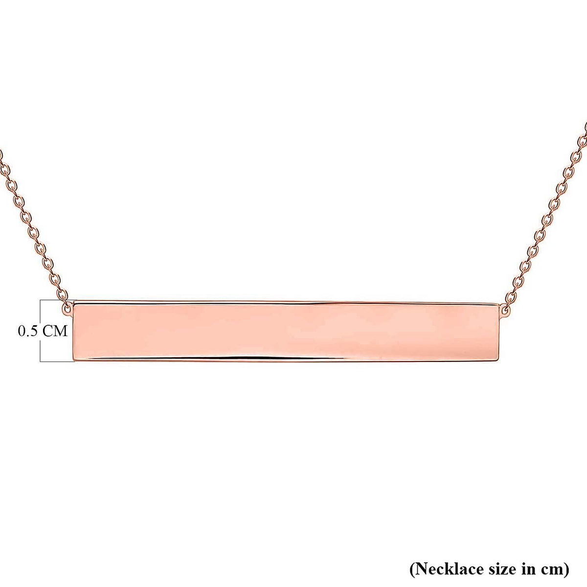 9K Rose Gold 35mm x 5mm Horizontal Bar Adjustable Necklace 16 Inch to 17 Inch 7456783 3
