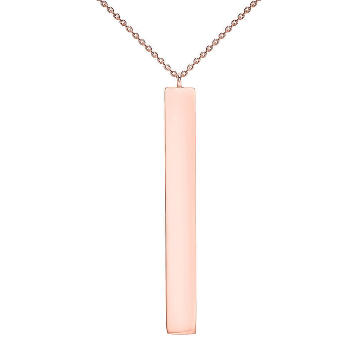 9K Rose Gold 4.9mm x 39.7mm Vertical Bar Adjustable Necklace 16 Inch to 17 Inch 7445542 1