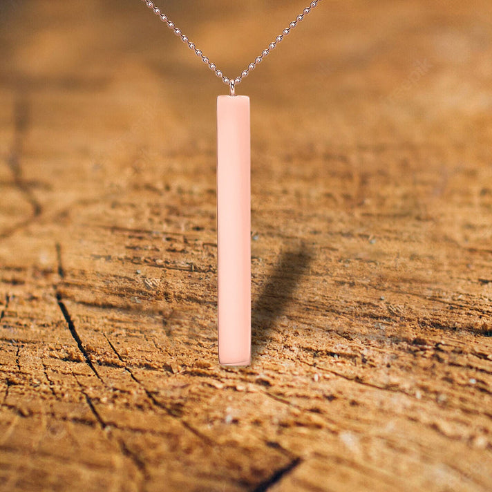 9K Rose Gold 4.9mm x 39.7mm Vertical Bar Adjustable Necklace 16 Inch to 17 Inch 7445542 2