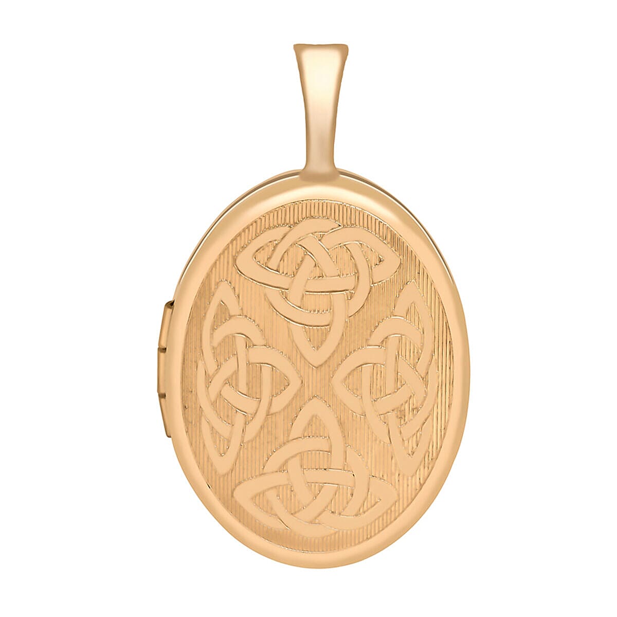 9K Rose Gold 16mm x 25mm Etched Celtic Oval Locket 7344127 0