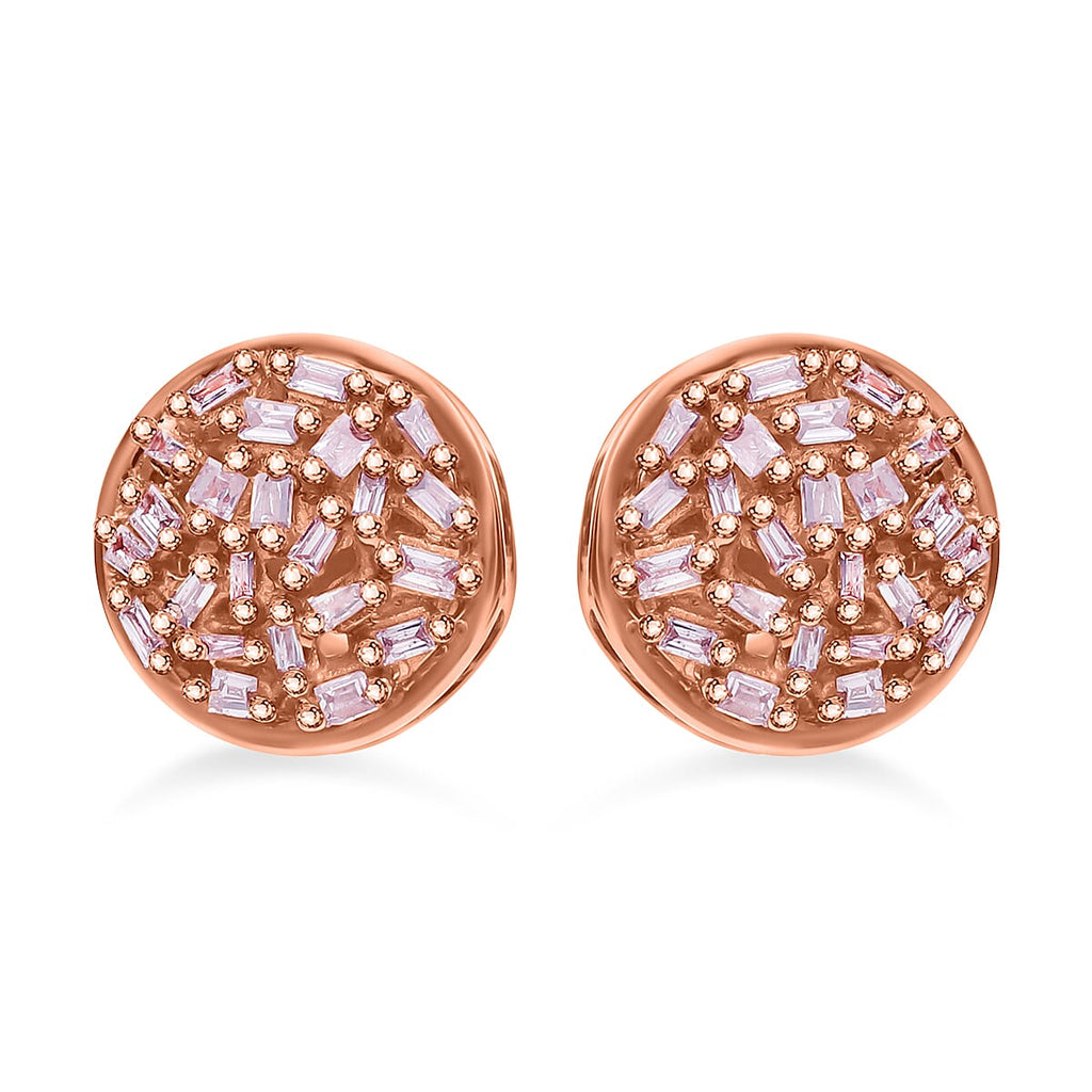 Most affordable Pink Diamond Deal - 9K Rose Gold Natural Pink Diamond SGL Certified Earrings with Push Back