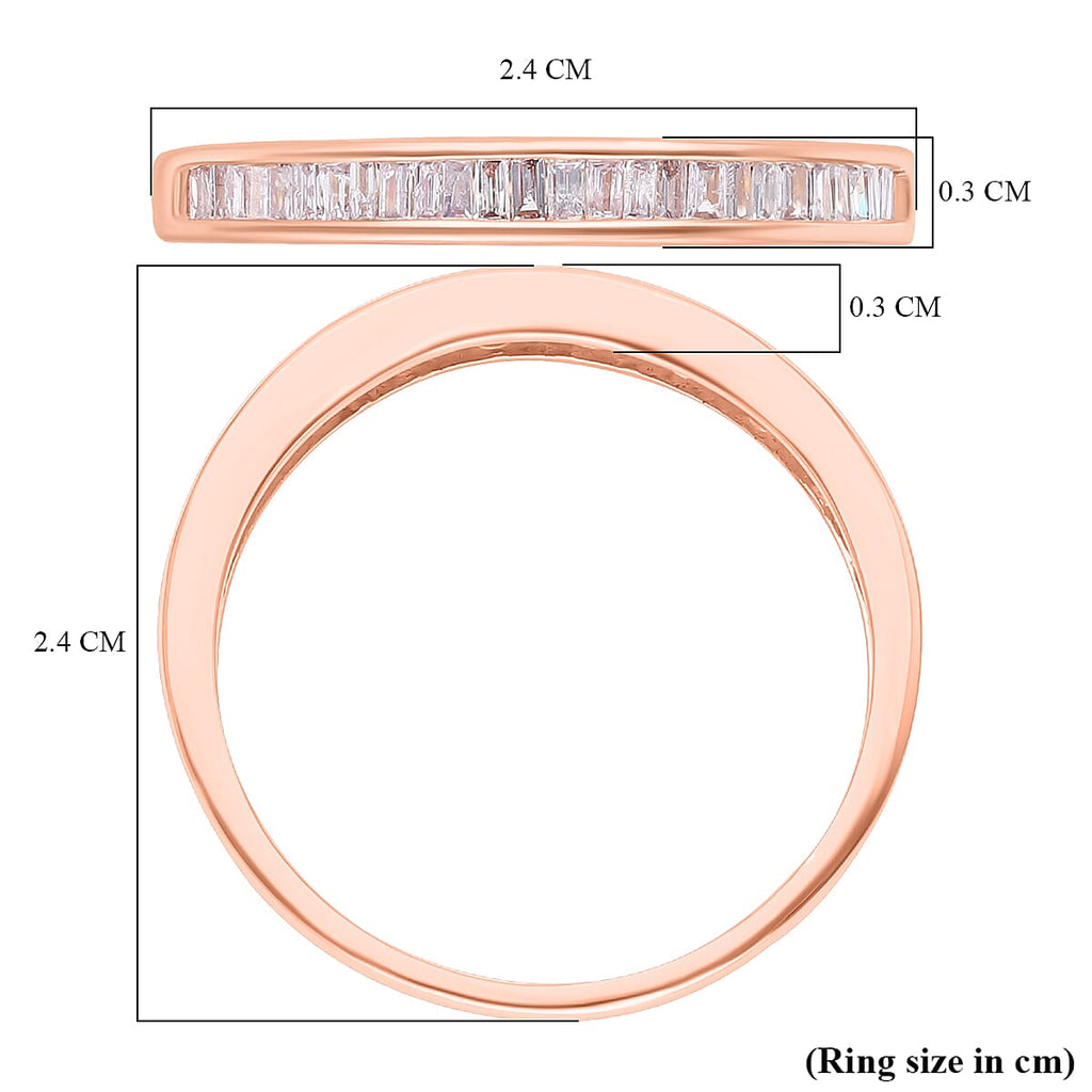 9K Rose Gold Pink Diamond Half-Eternity Ring 0.33 Ct.