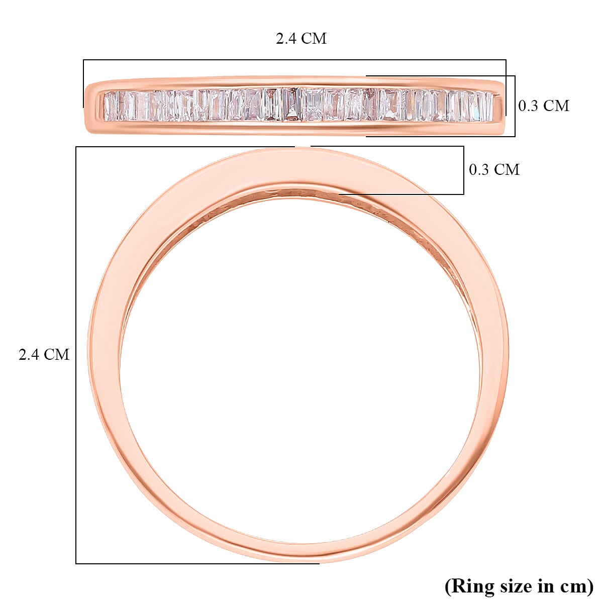 9K Rose Gold Pink Diamond Half Eternity Wedding Band Ring 0.33 Ct 7269809 11