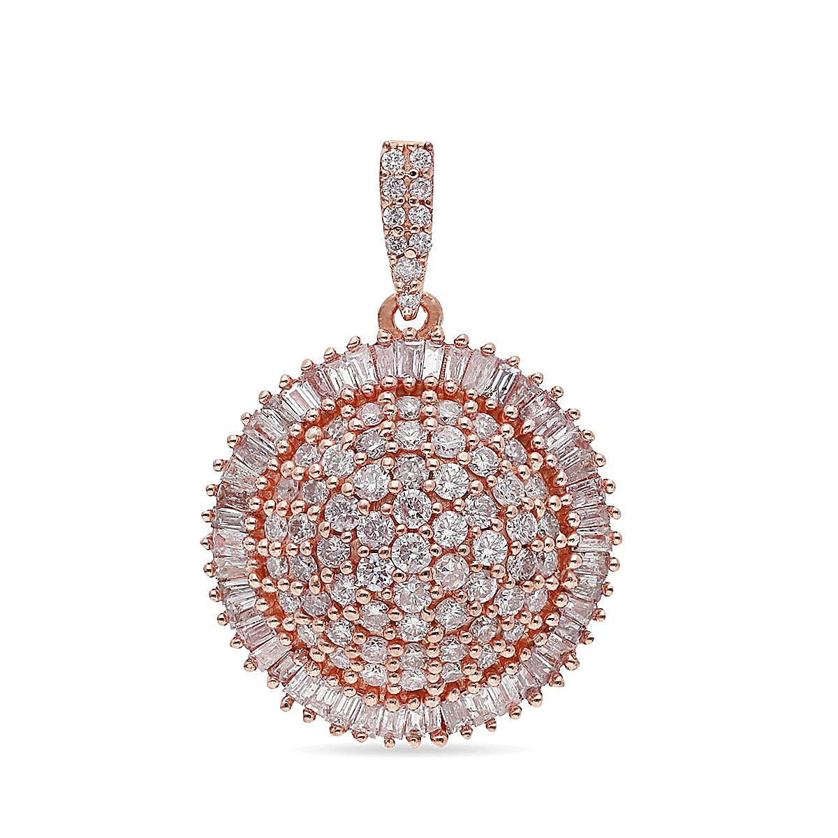 9K Rose Gold  Pink Diamond I3 Cluster Pendant 1.01 Ct 7172814 0