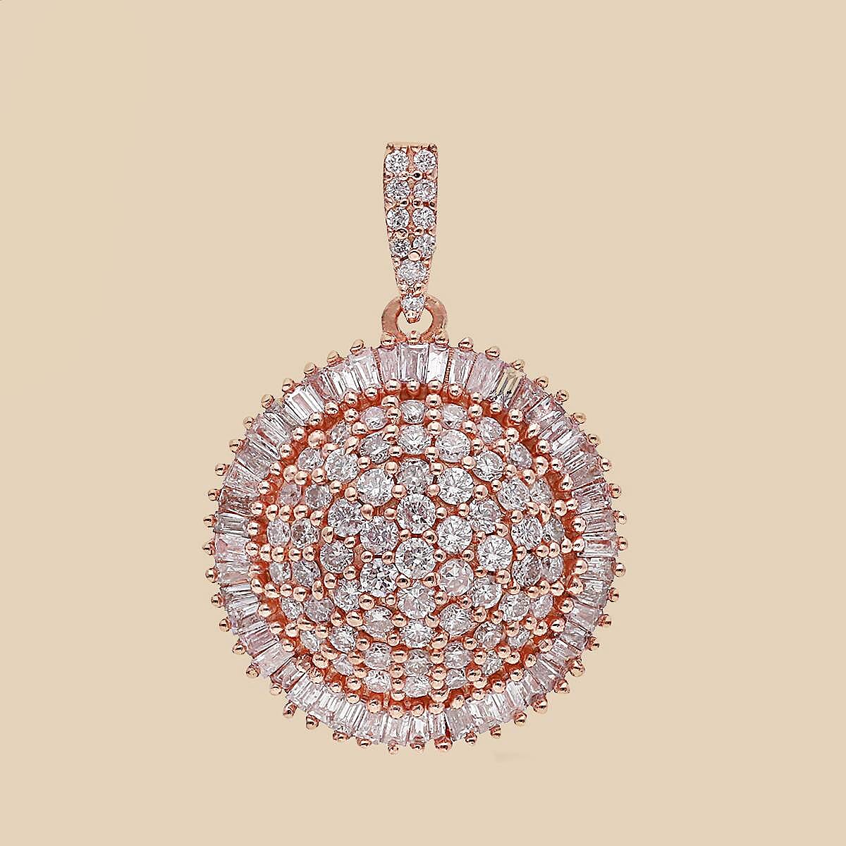 9K Rose Gold  Pink Diamond I3 Cluster Pendant 1.01 Ct 7172814 2