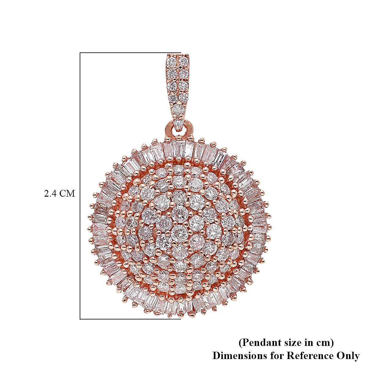 9K Rose Gold  Pink Diamond I3 Cluster Pendant 1.01 Ct 7172814 5