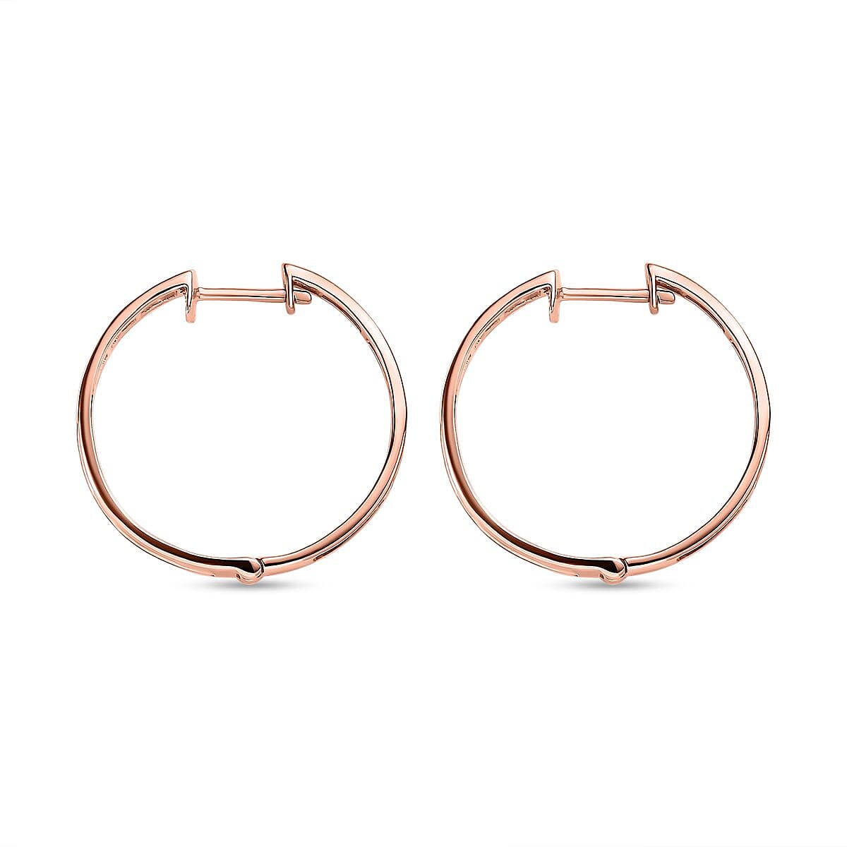 Pink Diamond Full Hoop Earrings in 9K Rose Gold, SGL Certified 7378412 3