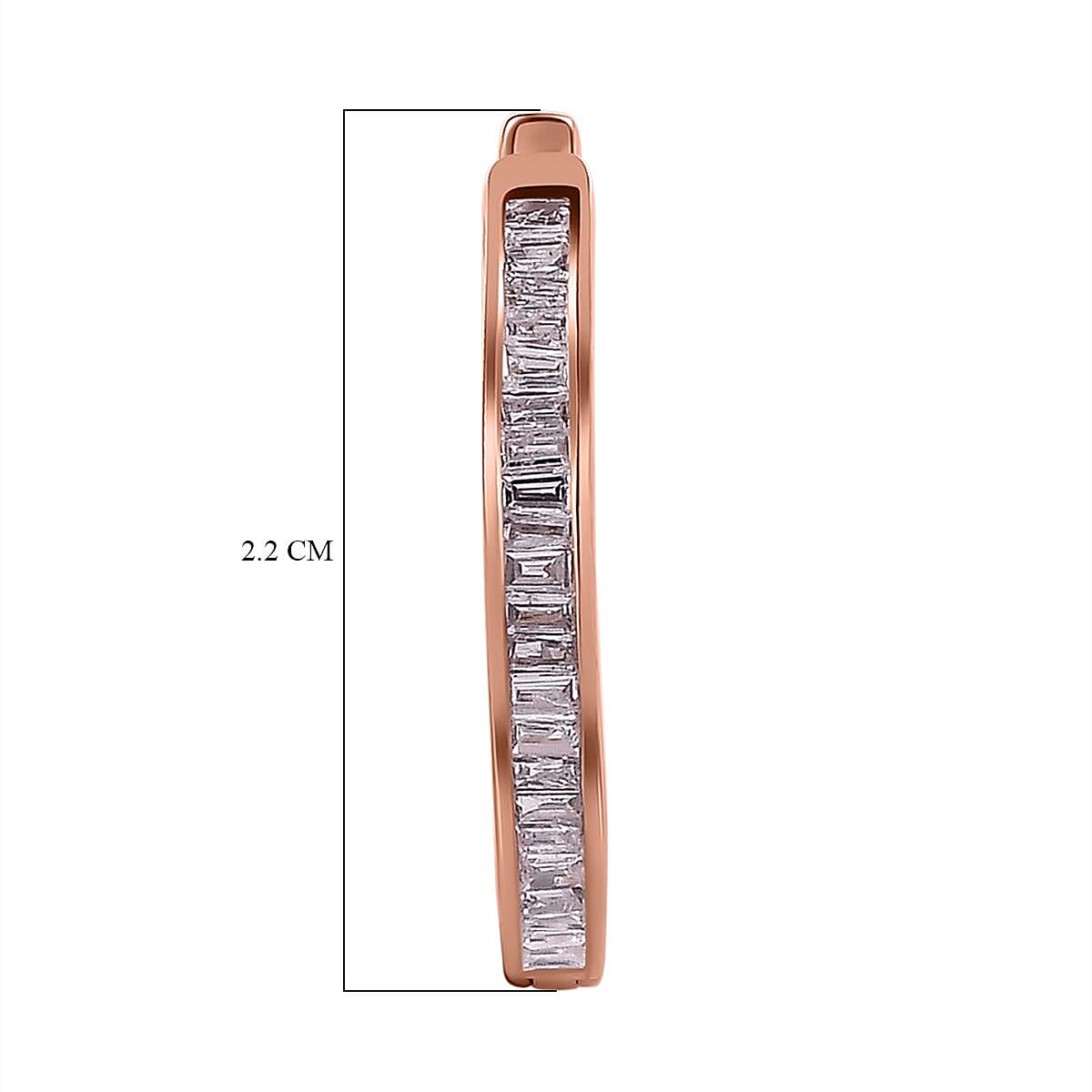 Pink Diamond Full Hoop Earrings in 9K Rose Gold, SGL Certified 7378412 4