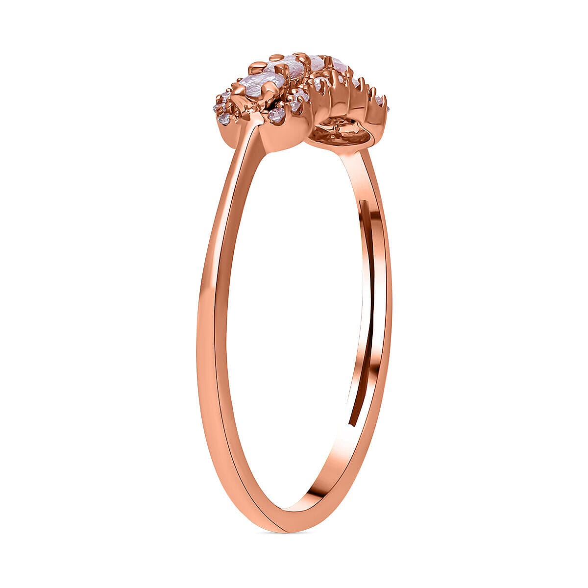 9K Rose Gold 0.35 Ct Pink Diamond 5 Stone Ring 7196417 3