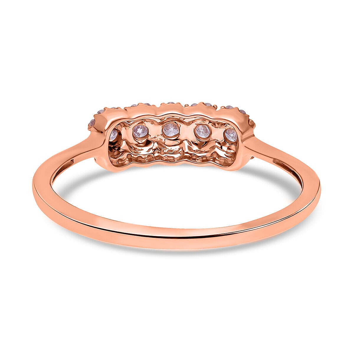 9K Rose Gold 0.35 Ct Pink Diamond 5 Stone Ring 7196417 4