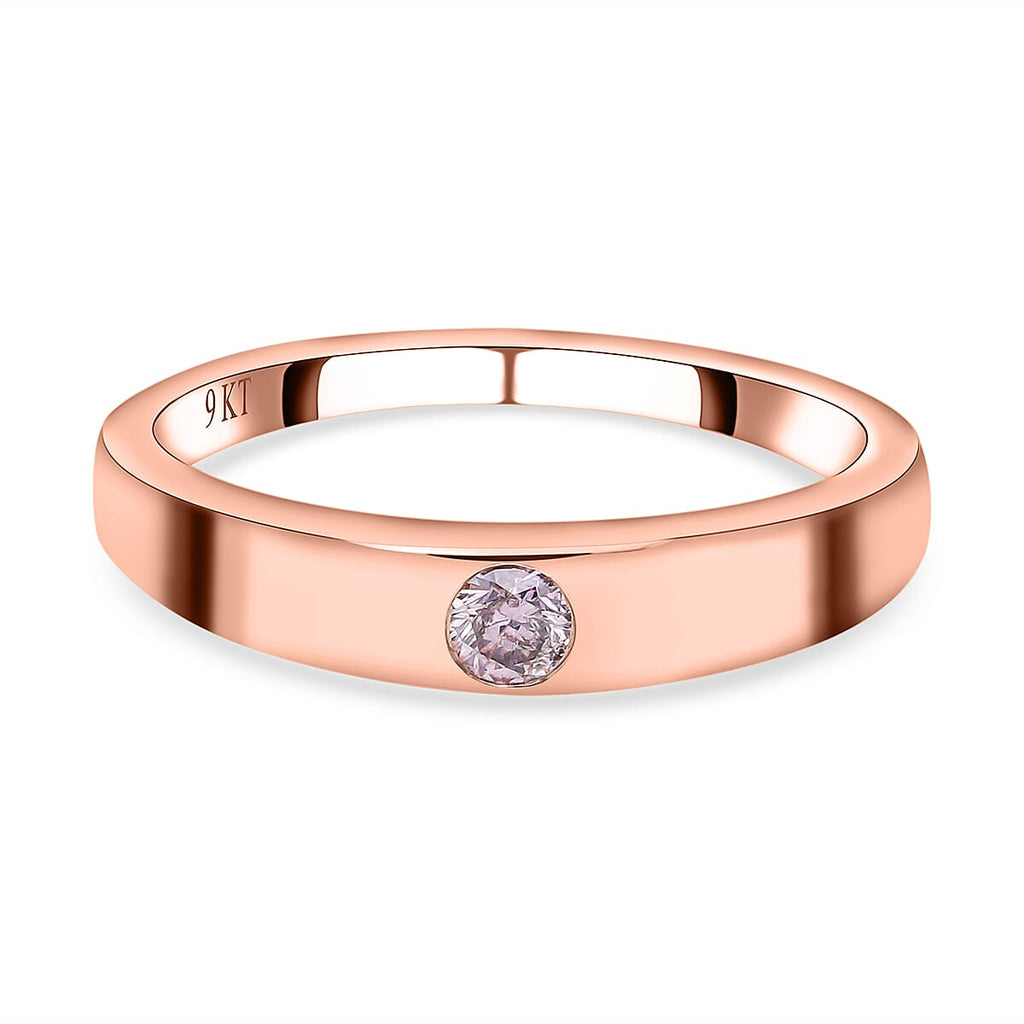 9K Rose Gold Pink Diamond Ring