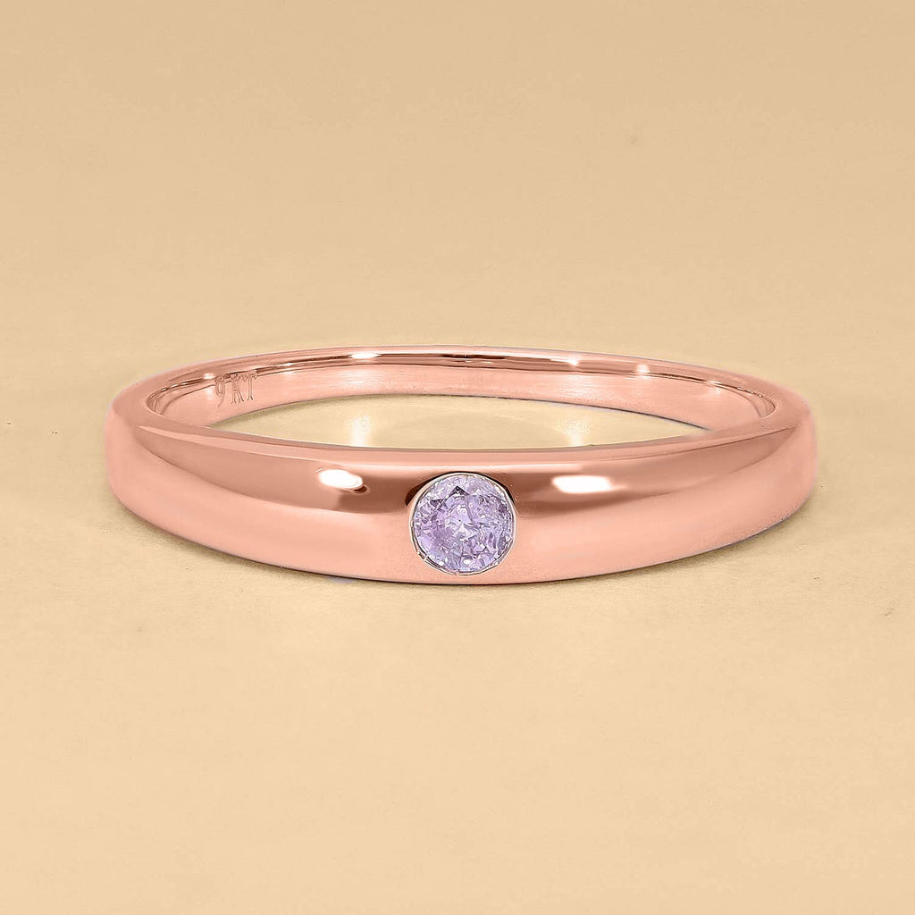9K Rose Gold Pink Diamond Ring