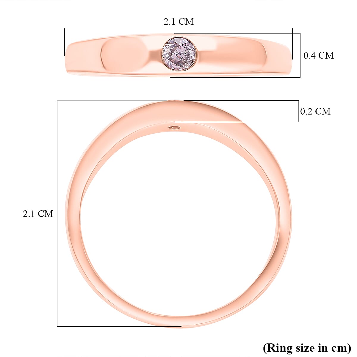 9K Rose Gold Pink Diamond Wedding Band Ring 0.10 Ct. 7199950 6