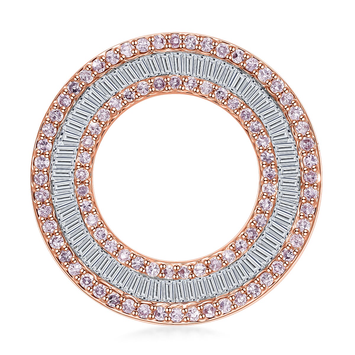 9K Rose Gold Pink Diamond &amp; White Diamond Pendant 1.05 Ct. 8054630 0