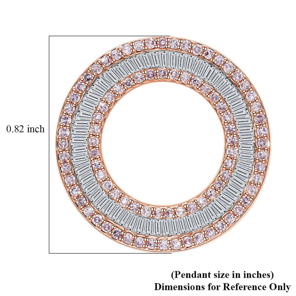 9K Rose Gold Pink Diamond & White Diamond Pendant 1.05 Ct.