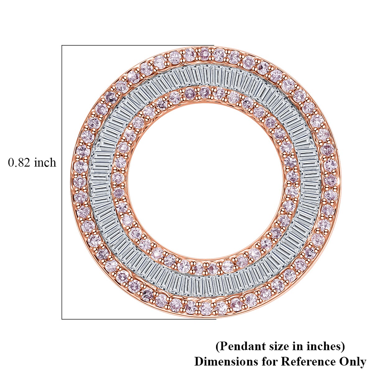 9K Rose Gold Pink Diamond &amp; White Diamond Pendant 1.05 Ct. 8054630 4