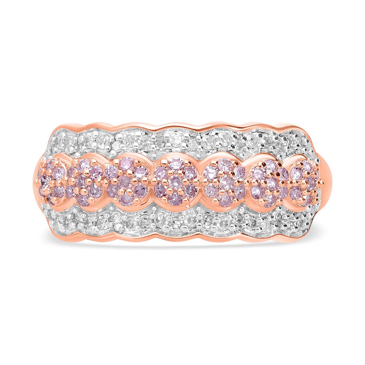 9K Rose Gold Pink and White Diamond SGL Certified Ring 0.52 Ct. 7762144 0