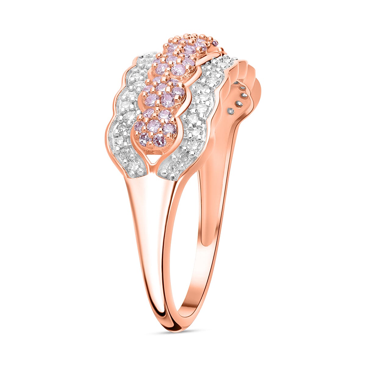 9K Rose Gold Pink and White Diamond SGL Certified Ring 0.52 Ct. 7762144 2