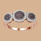 9K Rose Gold Purple and White Diamond Ring 0.50 Ct.