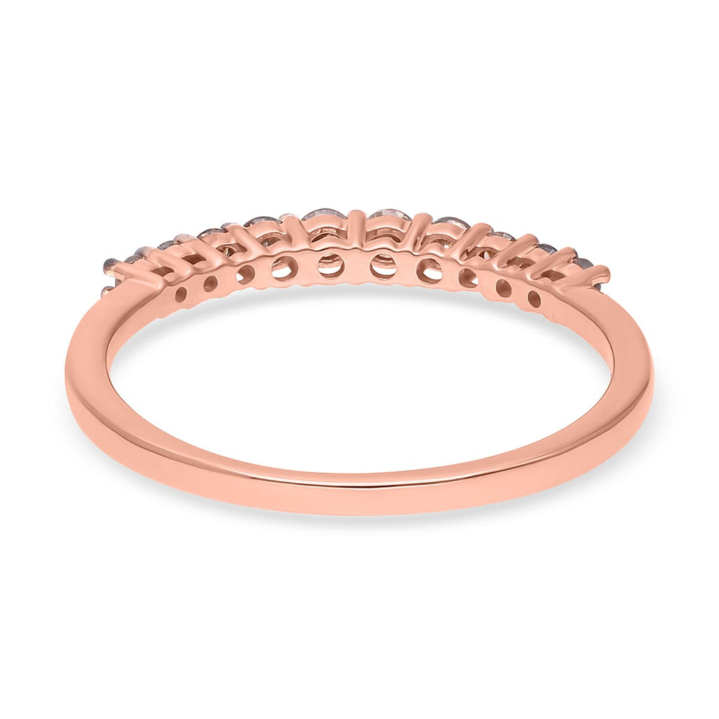 9K Rose Gold SGL Certified Champagne Diamond Half-Eternity Ring 0.33 Ct