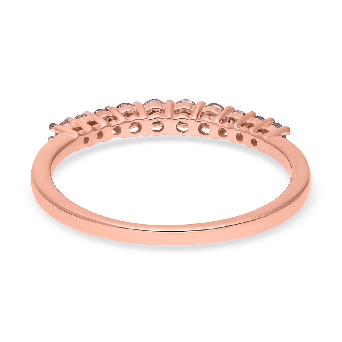 0.33 Ct SGL Certified Champagne Diamond Half-Eternity Ring in 9K Rose Gold 7552341 5