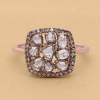 9K Rose Gold SGL Certified Champagne Diamond (I1-I2) Ring 1.00 Ct.