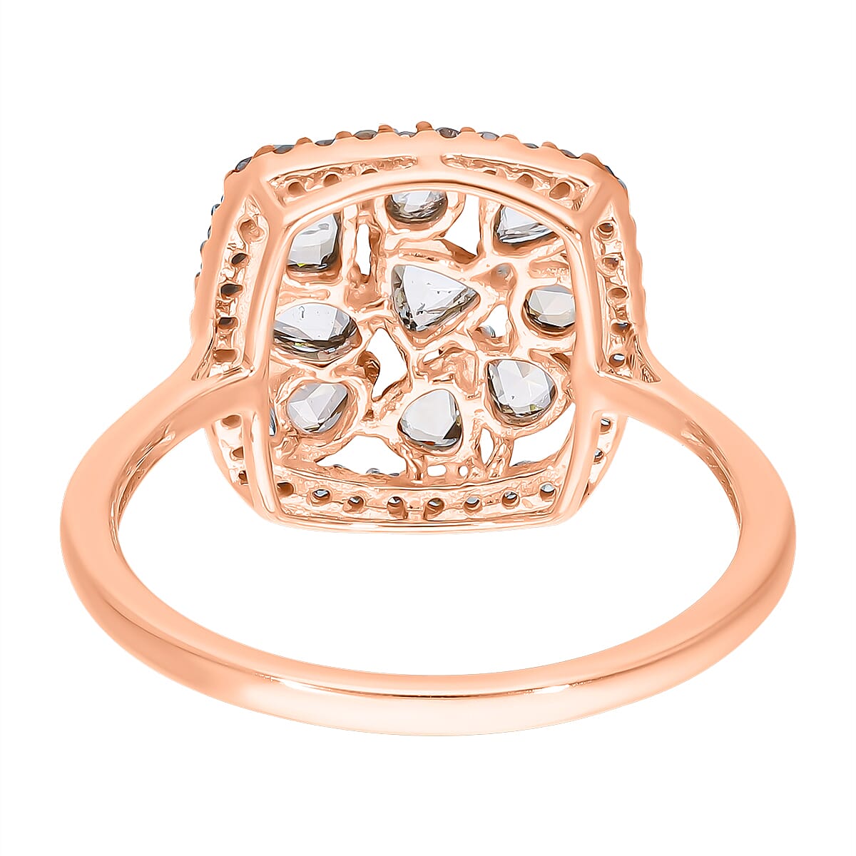 9K Rose Gold SGL Certified Champagne Diamond I1 I2 Cluster Ring 1 Ct 7232189 5