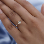 9K Rose Gold SGL Certified Natural Champagne Diamond Solitaire Ring 0.50 Ct.