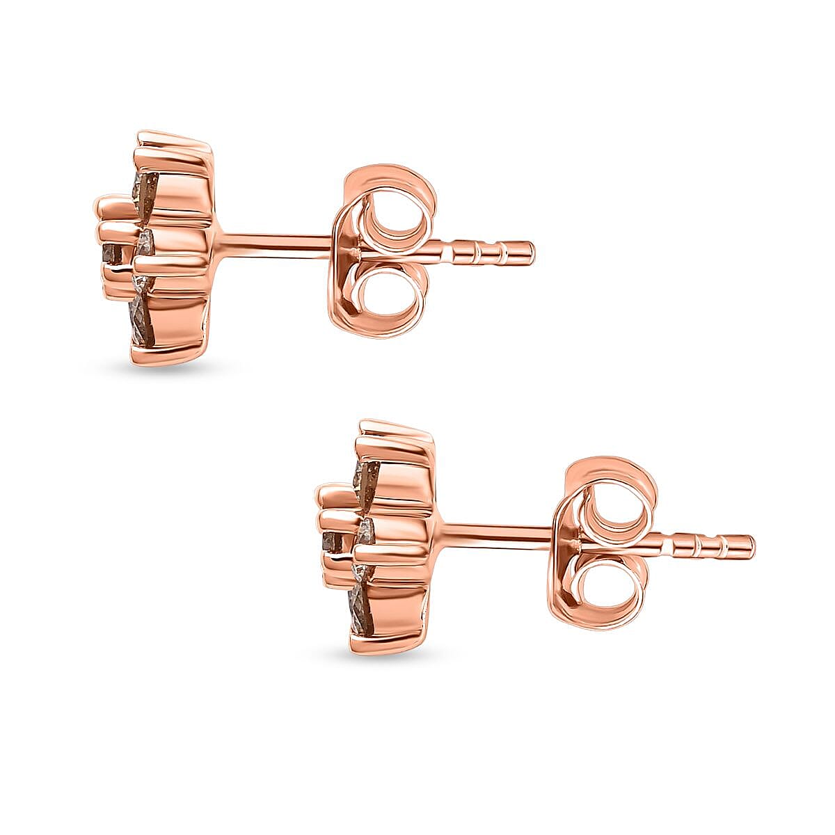 9K Rose Gold SGL Certified Champagne Diamond Solitaire Stud Earrings 0.50 Ct. 7561591 4