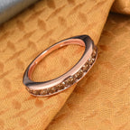 9K Rose Gold SGL Certified Champagne Diamond (I2-I3) Band Ring 1.00 Ct.