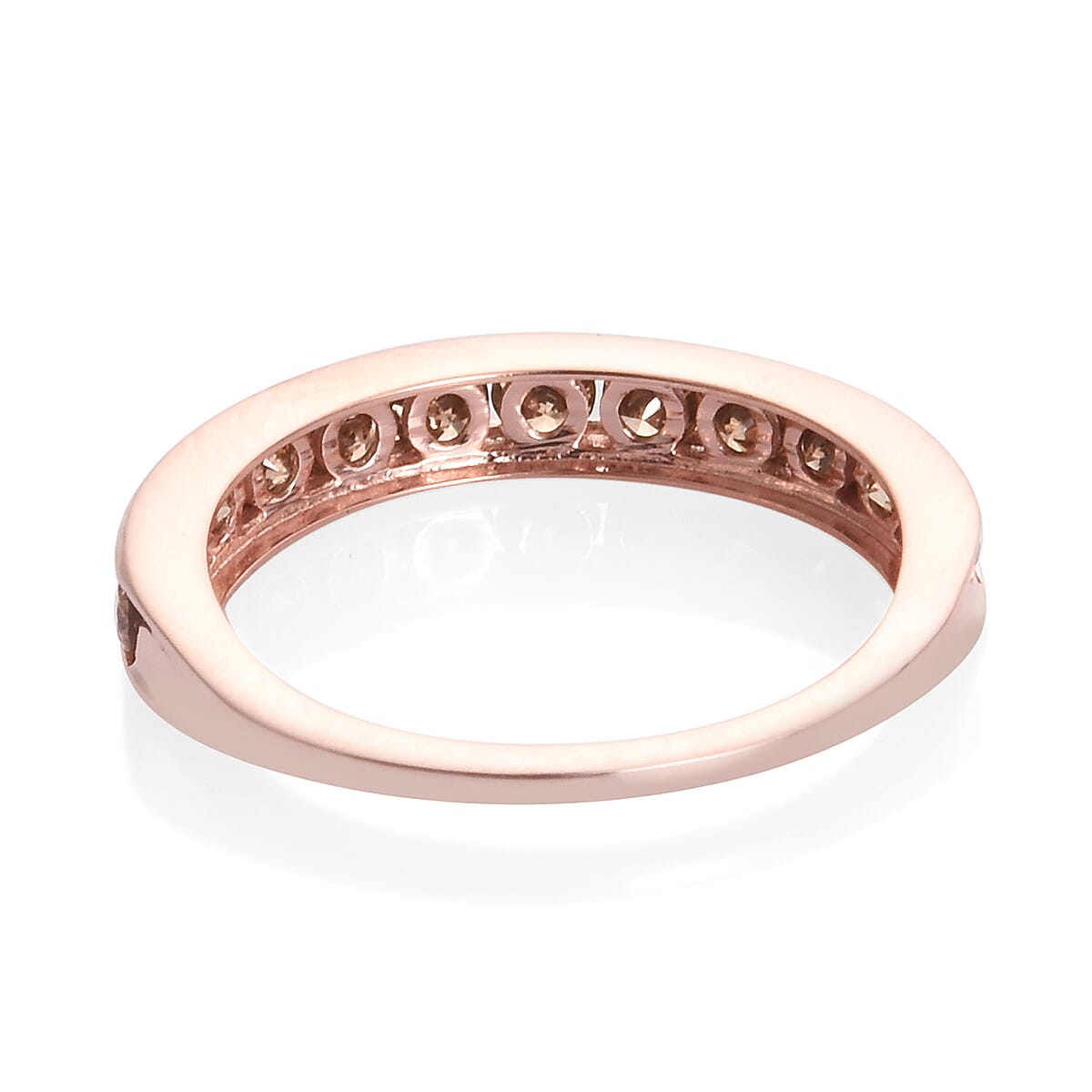 9K Rose Gold SGL Certified Champagne Diamond (I2) Band Ring 1.00 Ct. 6919090 5
