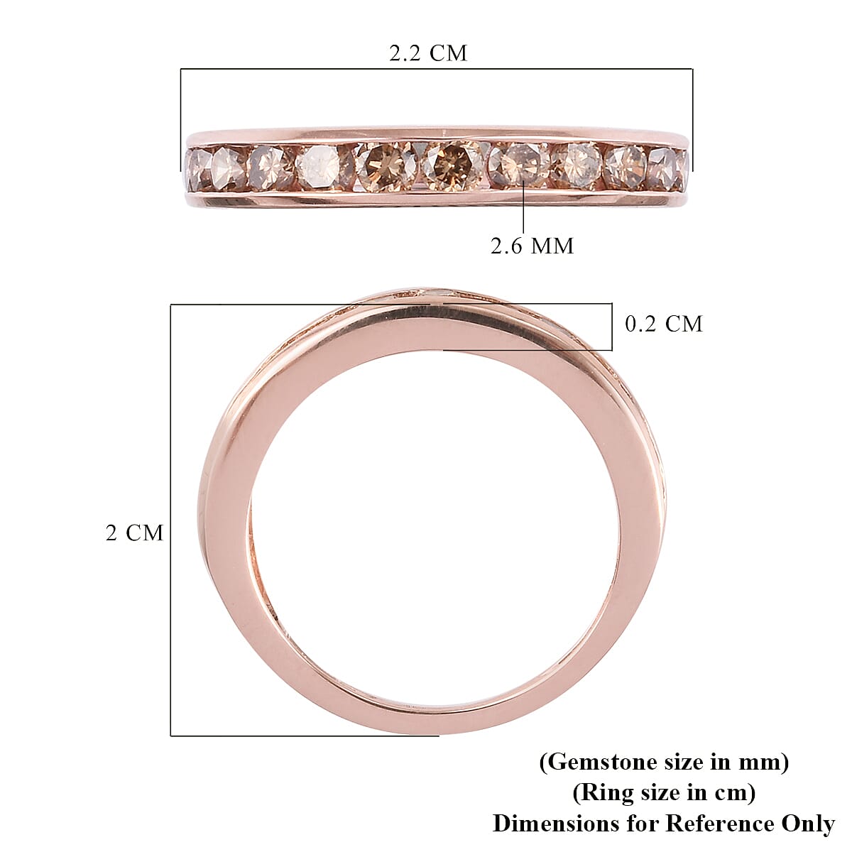 9K Rose Gold SGL Certified Champagne Diamond (I2) Band Ring 1.00 Ct. 6919090 6