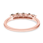 9K Rose Gold SGL Certified Champagne Diamond (I3) 5 Diamond Ring 0.50 Ct.