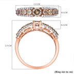 9K Rose Gold SGL Certified Natural Champagne Diamond and Diamond (G-H) Ring 1.00 Ct.