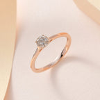 9K Rose Gold SGL Certified Natural Champagne Diamond Solitaire Ring 0.50 Ct.