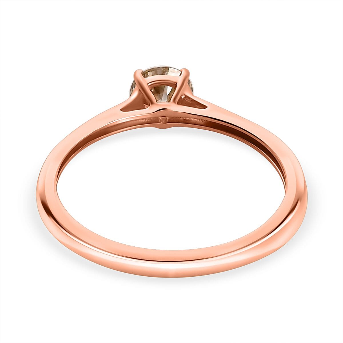 9K Rose Gold SGL Certified Natural Champagne Diamond Solitaire Wedding Band Ring 0.50 Ct. 7480658 9