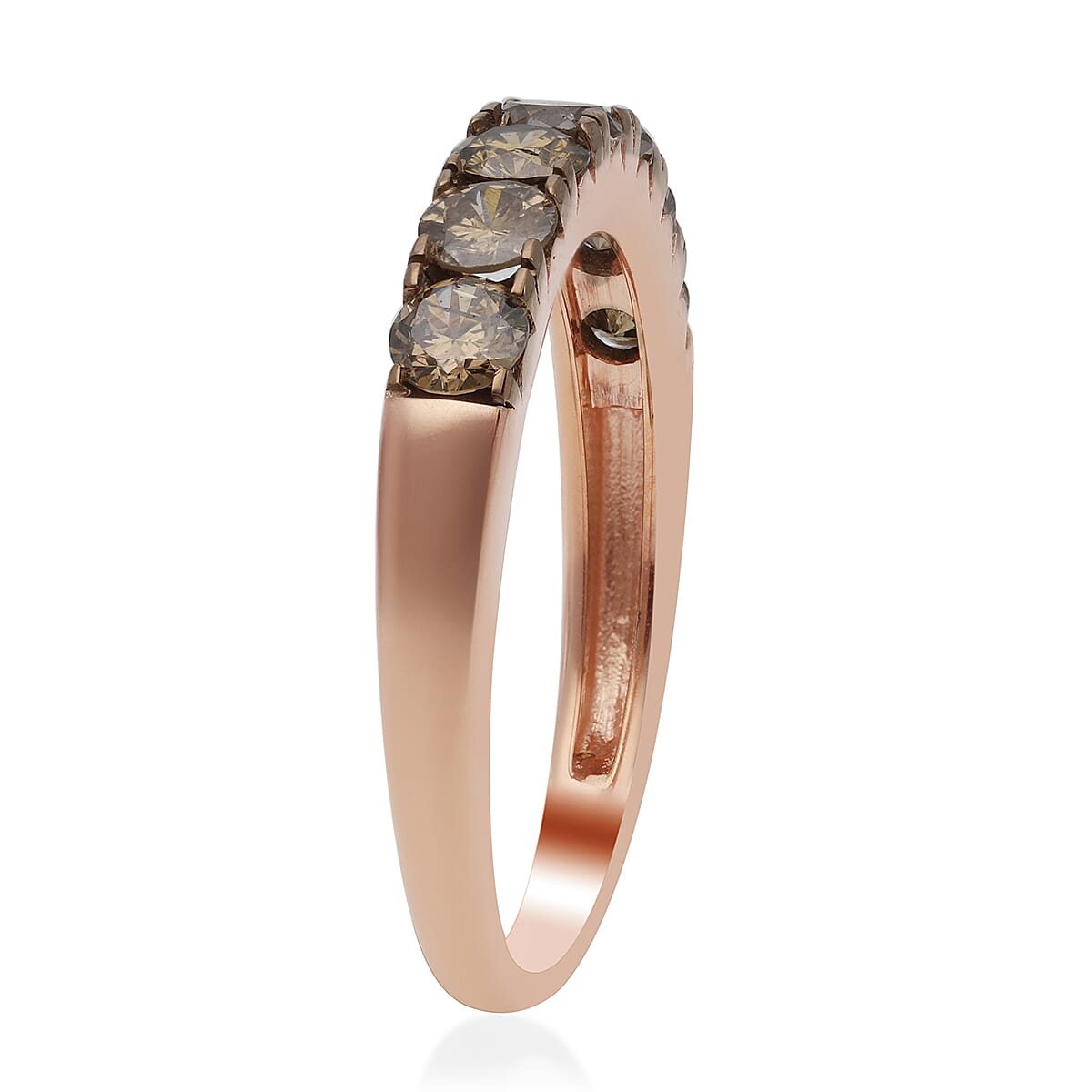 9K Rose Gold SGL Certified Natural Champagne Diamond (I3) Ring 1.00 Ct. 7281468 7