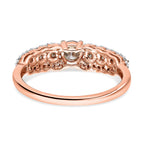 9K Rose Gold SGL Certified Natural Champagne Diamond and Diamond (G-H) Ring 1.00 Ct.