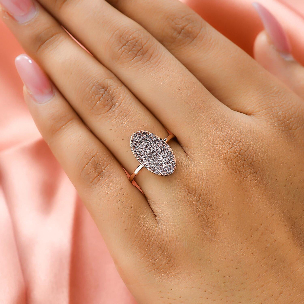9K Rose Gold SGL Certified Natural Pink Diamond Cluster Ring 0.50 Ct. 7197689 5
