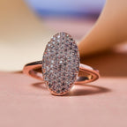 9K Rose Gold SGL Certified Natural Pink Diamond Cluster Ring 0.50 Ct.
