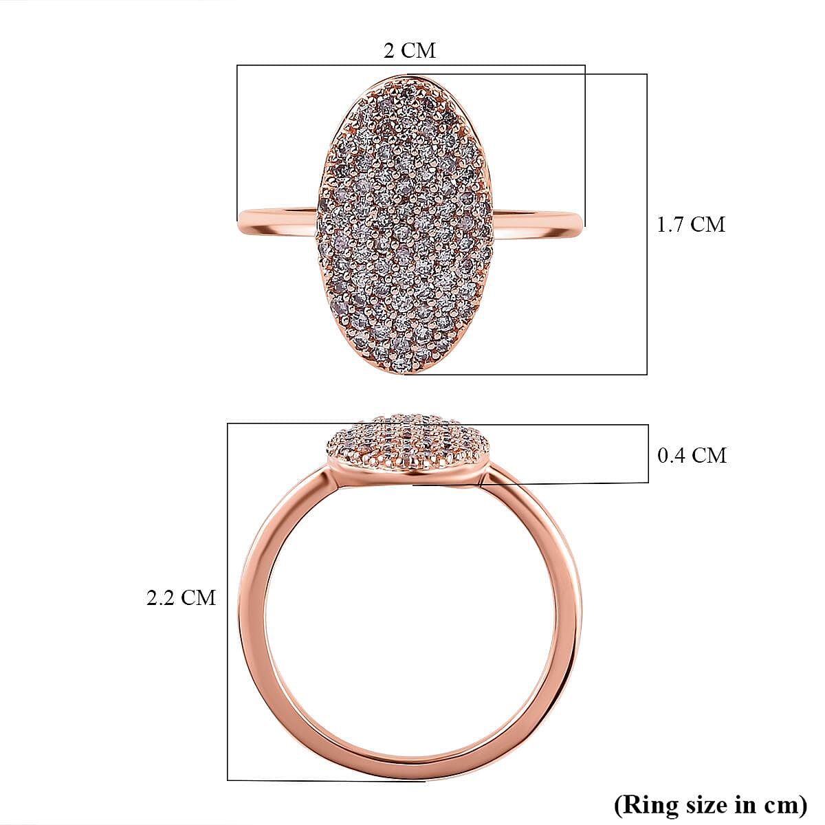 9K Rose Gold SGL Certified Natural Pink Diamond Cluster Ring 0.50 Ct. 7197689 14