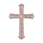 9K Rose Gold SGL Certified Natural Pink Diamond Cross Pendant 0.60 Ct.
