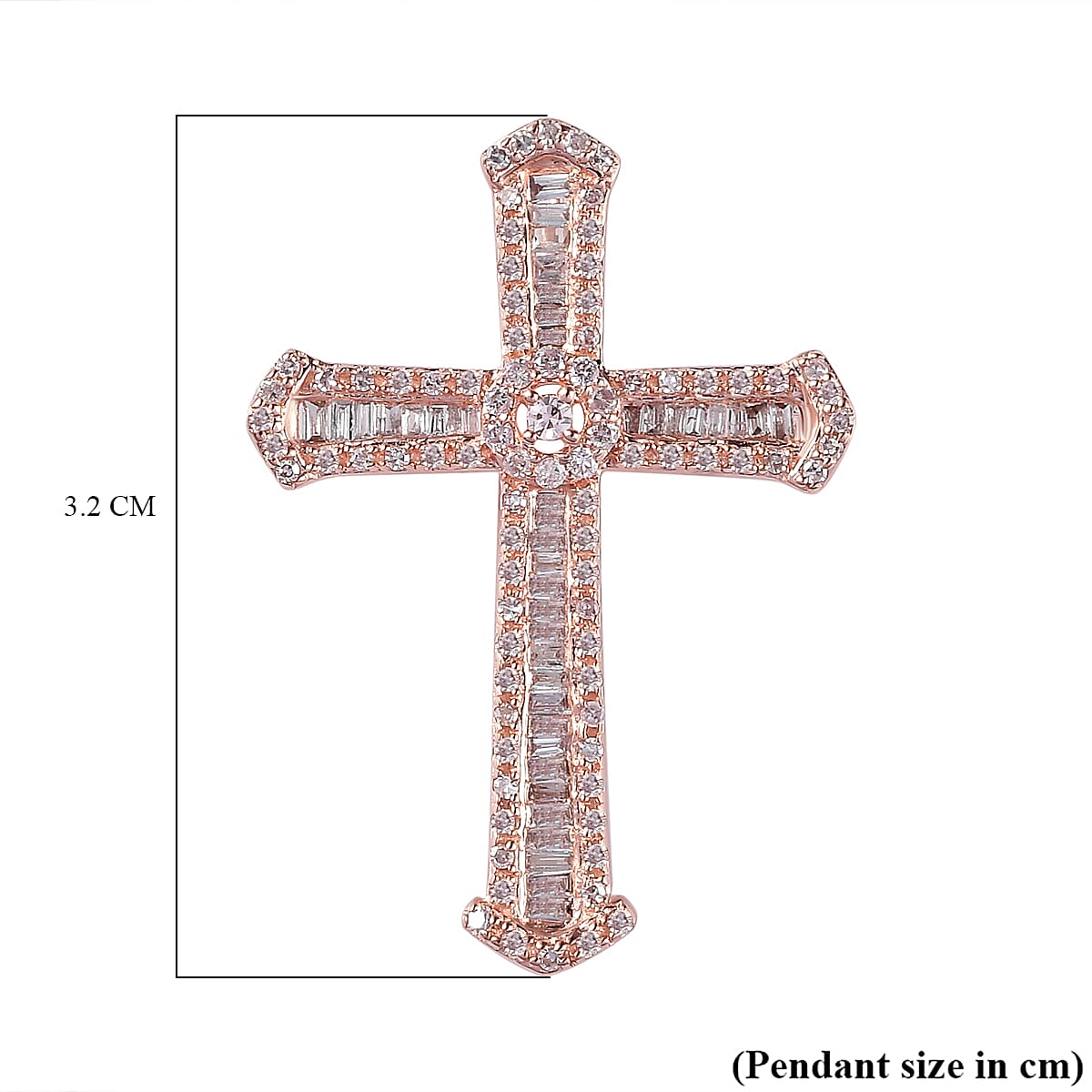 9K Rose Gold SGL Certified Natural Pink Diamond Cross Pendant 0.60 Ct. 7166790 6