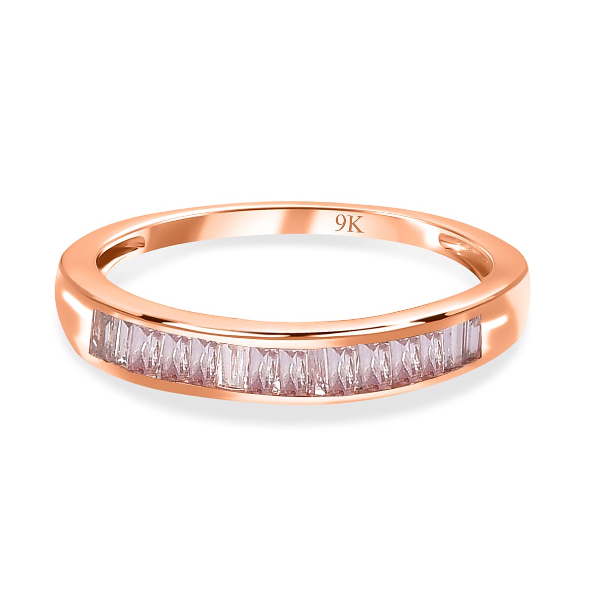 9K Rose Gold SGL Certified Natural Pink Diamond Half Eternity Wedding Band Ring 0.50 Ct 7378429 1