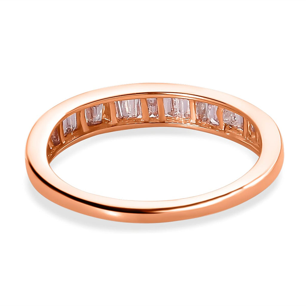9K Rose Gold SGL Certified Natural Pink Diamond Half Eternity Band Ring 0.50 Ct