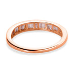 9K Rose Gold SGL Certified Natural Pink Diamond Half Eternity Band Ring 0.50 Ct