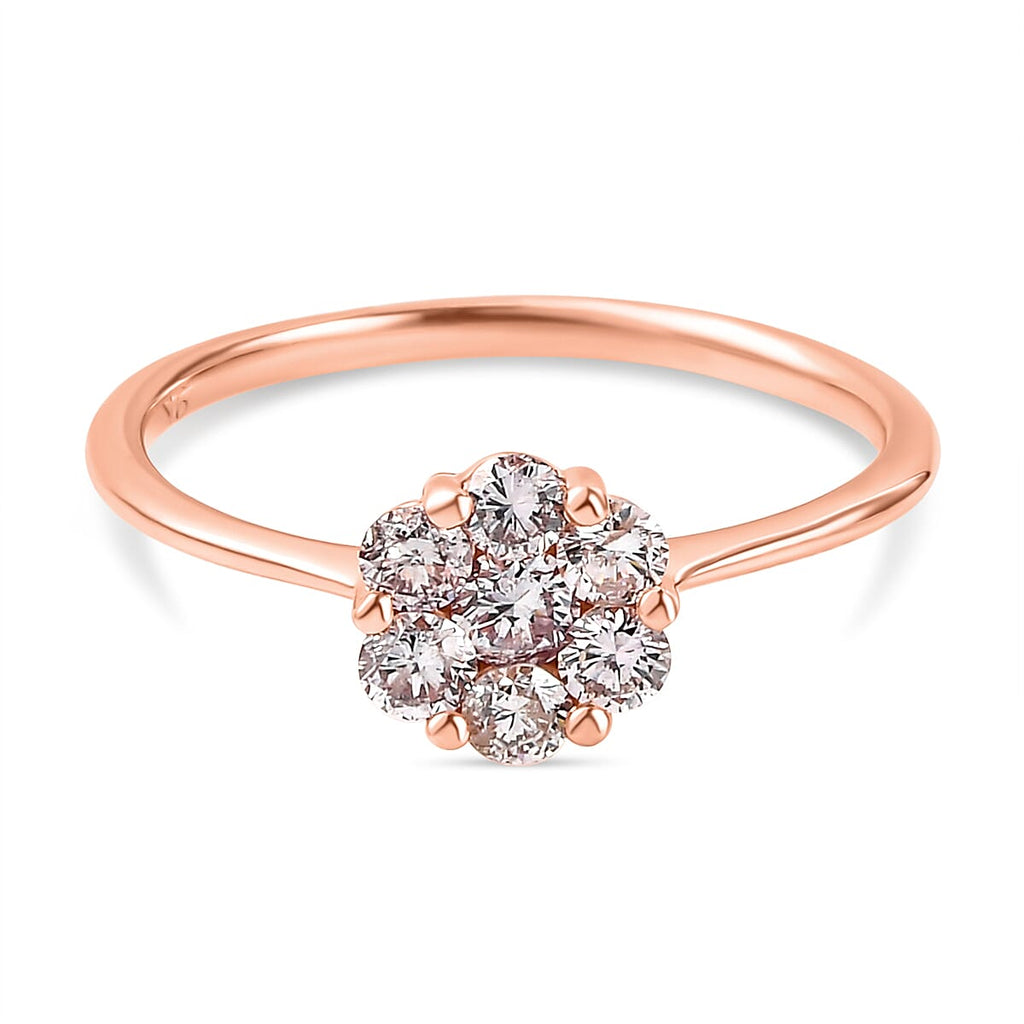 9K Rose Gold SGL Certified Natural Pink Diamond Ring 0.50 Ct.